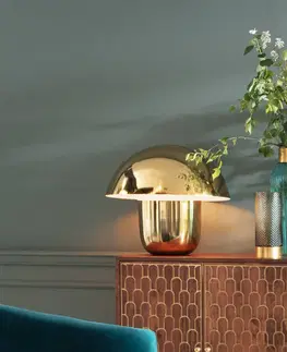 Lampy na nočný stolík KARE KARE Mushroom – stolná lampa v tvare hríba, zlatá