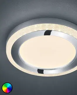 Stropné svietidlá Reality Leuchten Stropné LED svietidlo Slide biele okrúhle Ø 40 cm