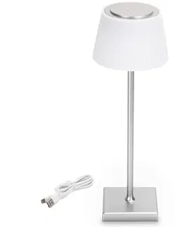 Záhradné lampy  B.V.  - LED Vonkajšia stmievateľná nabíjacia lampa 4W/5V 3600mAh biela/chróm IP54 