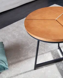Konferenčné stolíky LuxD Dizajnový odkladací stolík Faxon 45 cm imitácia dub