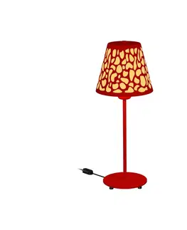 Stolové lampy Aluminor Aluminor Nihoa lampa perforovaný vzor červená/žltá