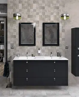 Kúpeľňa SAPHO - MITRA umývadlová skrinka vr. umývadlá, 3 zásuvky, 150x70x46 cm, antracit 2XMT0821601-150
