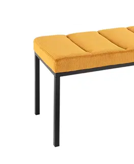 Lavice do jedálne LuxD Dizajnová lavica Bailey 80 cm horčicový menčester