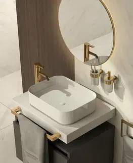 Kúpeľňový nábytok GEDY PI7087 Pirenei držiak uterákov 23 x 15 cm, zlatá