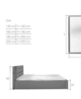 Postele NABBI Rovigo 140 čalúnená manželská posteľ s roštom tmavohnedá (Soft 66)