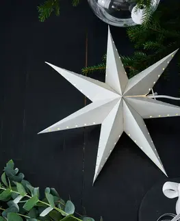 Vianočné svetelné hviezdy Markslöjd Dekoračná hviezda Lively, visiaca, sivá, Ø 45 cm