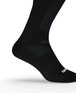 ponožky Bežecké ponožky Run900 z vlny merino vysoké čierne