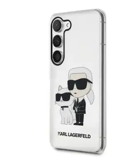 Puzdrá na mobilné telefóny Puzdro Karl Lagerfeld IML Glitter Karl and Choupette NFT pre Samsung Galaxy S23, transparentné 57983112899
