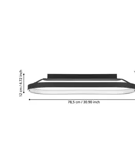 Stropné svietidlá EGLO Stropné LED svetlo Codriales, čierna