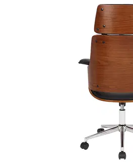 Kancelárske stoličky LuxD Dizajnová kancelárska stolička Uriela orech / čierna