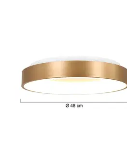 Stropné svietidlá Steinhauer Stropné LED svetlo Ringlede 2 700 K Ø 48 cm zlatá