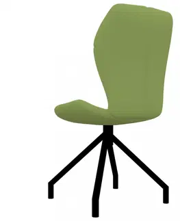Jedálenské stoličky a kreslá Jedálenská stolička 4 ks umelá koža Dekorhome Zelená
