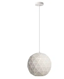 Závesné svietidlá Deko-Light Závesná lampa Asterope, Ø 25 cm okrúhla, biela