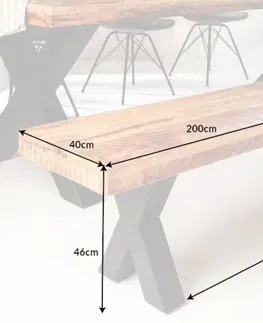 Stoličky Jedálenská lavica THOR 7 cm Dekorhome 200 cm