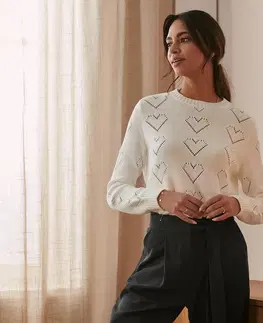 Shirts & Tops Pletený pulóver so vzorom srdiečok