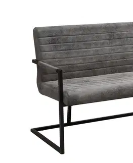 Lavice do jedálne LuxD Dizajnová lavica Maximiliano vintage sivá