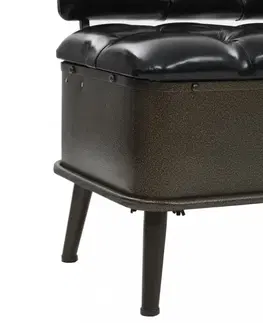 Lavice a stoličky Úložná lavica čierna Dekorhome