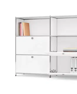 Dressers Kovová komoda »CN3« s premiestniteľnými výklopnými priečinkami, biela