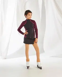 bundy a vesty Detská tréningová mikina na krasokorčuľovanie čierno-fialová