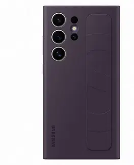 Puzdrá na mobilné telefóny Puzdro Silicone Grip Cover pre Samsung Galaxy S24 Ultra, dark violet EF-GS928CEEGWW