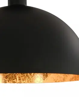 Osvetlenie Závesná lampa 2 ks čierna / zlatá Dekorhome