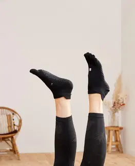 ponožky Ponožky na jogu 5 prstov protišmykové čierne