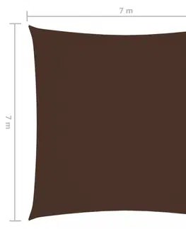 Stínící textilie Tieniaca plachta štvorcová 7 x 7 m oxfordská látka Dekorhome Sivohnedá taupe