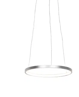 Zavesne lampy Moderné kruhové závesné svietidlo strieborné 40 cm vrátane LED - Anella