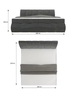 Postele NABBI Vareso 180 čalúnená manželská posteľ s úložným priestorom čierna (Soft 11)