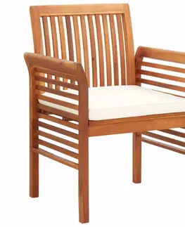 Záhradné kreslá a stoličky Záhradná jedálenská stolička 2 ks akáciové drevo Dekorhome Sivá