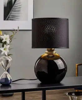 Lampy na nočný stolík TK Lighting Stolná lampa Palla, Ø 20 cm, čierna/zlatá
