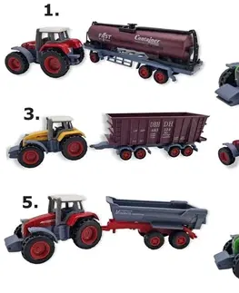 Hračky - dopravné stroje a traktory WIKY - Traktor kovový s vlečkou 19cm, Mix produktov