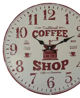Hodiny Nástenné hodiny kovové Vintage, Coffee shop, HM11MH, 40cm