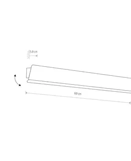 Nástenné svietidlá Euluna Nástenné svietidlo Wing, biele, oceľ, vypínač, šírka 68 cm