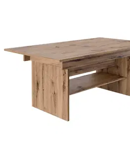 Jedálenské stoly Jedálenský/konferenčný rozkladací stôl, dub artisan, 120/160x70 cm, LAVKO