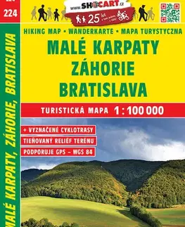 Turistika, skaly Malé Karpaty, Záhorie, Bratislava 1:100 000