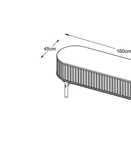 TV stolíky Furniria Dizajnový TV stolík Wally 160 cm prírodný dub