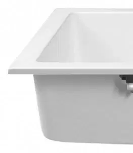 Kuchynské drezy SAPHO SAPHO - Drez granitový zabudovateľný s odkapem, 78x44cm, biela GR7201