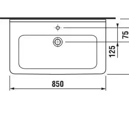 Kúpeľňa JIKA - Cubito Umývadlo, 850x485 mm, s prepadom, s otvorom na batériu, biela H8104260001041