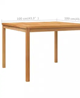 Záhradné stoly Záhradný jedálenský stôl teak Dekorhome 80x80x77 cm