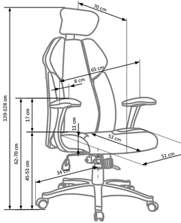 Kancelárske stoličky HALMAR Chrono kancelárske kreslo s podrúčkami čierna / biela