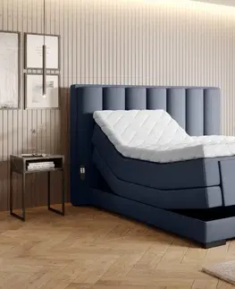 Elektrické polohovacie Elektrická polohovacia boxspringová posteľ VERONA Eltap Nube 40 - tmavo modrá