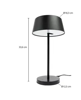 Stolové lampy Lindby Lindby Milica stolová LED lampa, čierna, stmieva