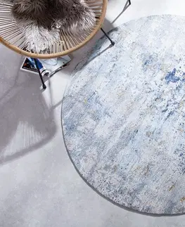 Koberce LuxD Dizajnový okrúhly koberec Rowan 150 cm béžovo-modrý