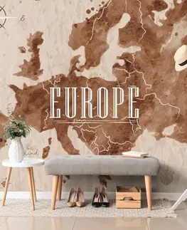 Samolepiace tapety Samolepiaca tapeta retro mapa Európy