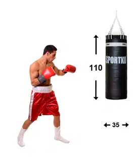 Boxovacie vrecia a hrušky Kožené boxovacie vrece SportKO Leather 35x110cm / 50kg
