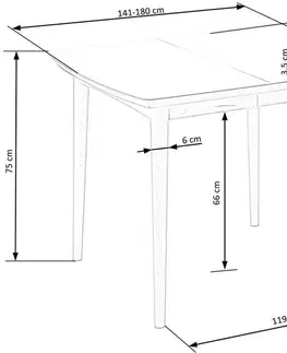Jedálenské stoly Rozkladací jedálenský stôl BARRET Halmar