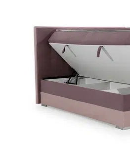 Postele NABBI Dalino 160 čalúnená manželská posteľ s úložným priestorom svetlosivá / čierna