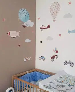Nálepky na stenu Nálepky do detskej izby - Retro autá a balóny