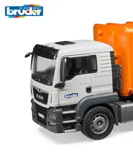 Hračky - dopravné stroje a traktory BRUDER - Komerčné autá - smetiari MAN TGS oranžoví